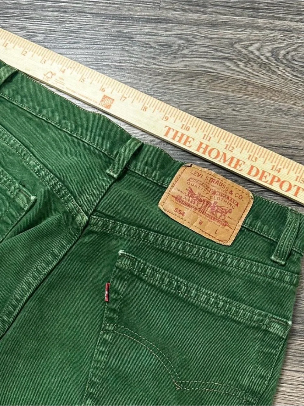 Men's Vintage Levi’s 554 Jeans Green - Picture 5 of 7